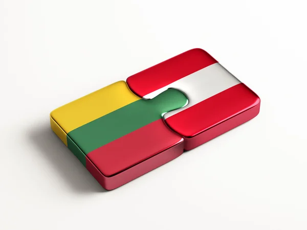 Lituânia Áustria Puzzle Concept — Fotografia de Stock