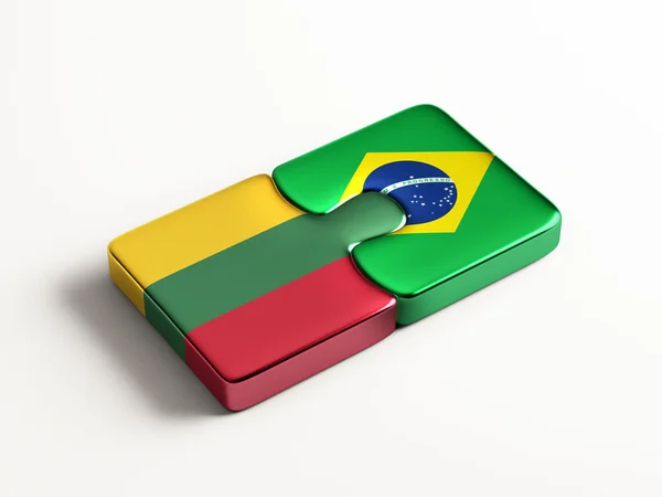 Litvanya Brezilya bulmaca kavramı — Stok fotoğraf