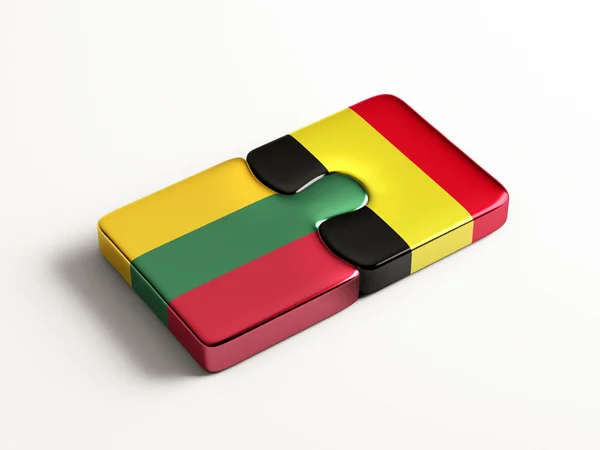 Lituania Bélgica Puzzle Concepto — Foto de Stock
