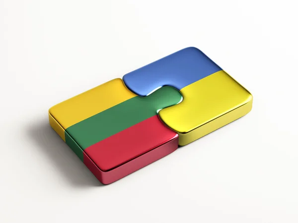 Lithuania Ukraine  Puzzle Concept — Stock Photo, Image
