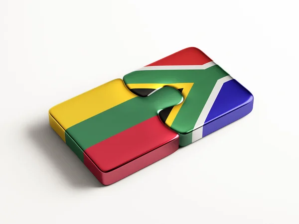 Litouwen Zuid-Afrika puzzel Concept — Stockfoto
