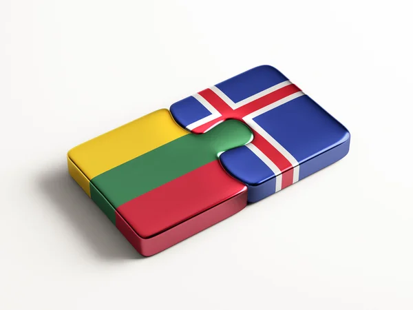 Iceland Lithuania  Puzzle Concept — Stock Photo, Image