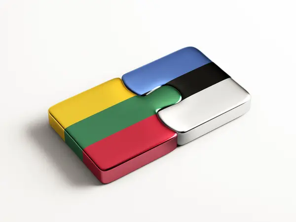 Estonia Lituania Puzzle Concepto —  Fotos de Stock