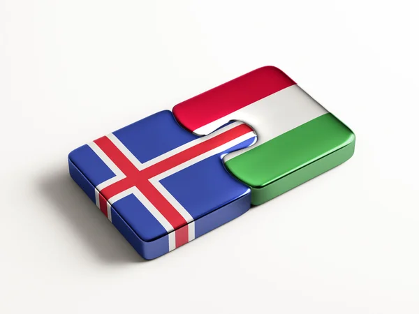 Iceland Hungary  Puzzle Concept — Stock Photo, Image