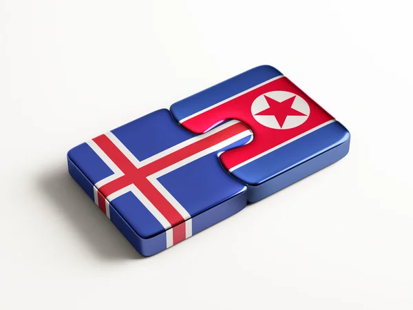 Iceland North Korea  Puzzle Concept — Stock Photo, Image