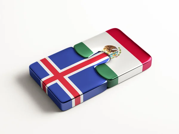 Islande Mexique Puzzle Concept — Photo