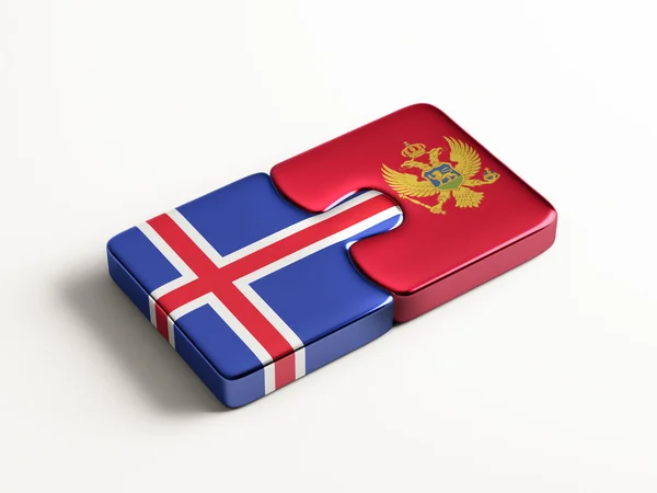 Iceland Montenegro Puzzle Concept — Stock Photo, Image