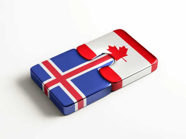冰岛加拿大拼图概念 — 图库照片