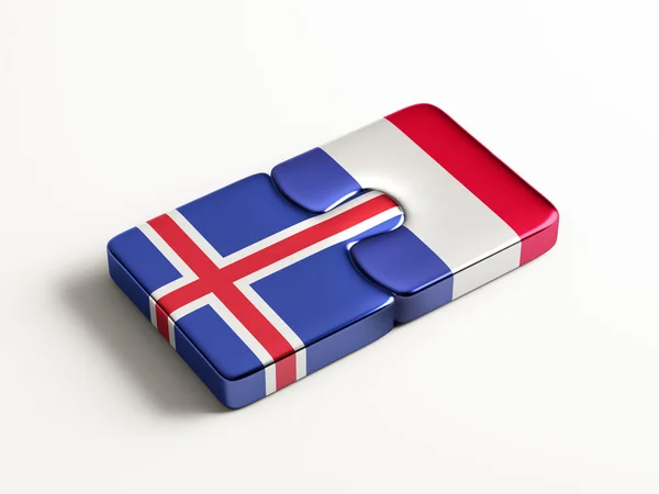 IJsland Frankrijk puzzel Concept — Stockfoto