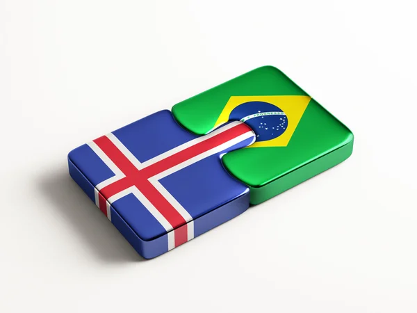 IJsland Brazilië puzzel Concept — Stockfoto