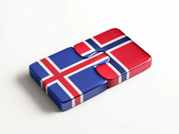 Islandia Noruega Puzzle Concepto — Foto de Stock