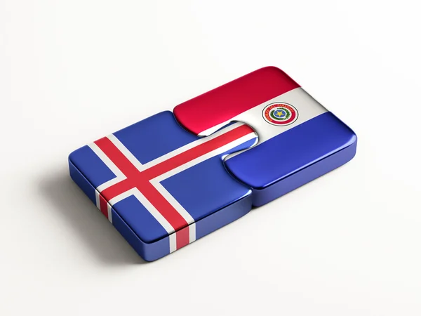 アイスランド パラグアイ パズル コンセプト — ストック写真