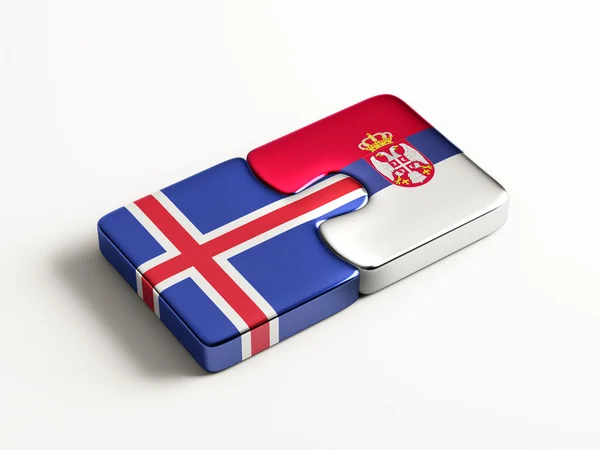 Islandia Serbia Puzzle Concepto —  Fotos de Stock