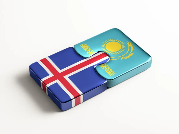 Iceland Kazakhstan  Puzzle Concept — Stock Photo, Image