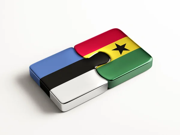 Concepto de Puzzle de Ghana Estonia —  Fotos de Stock