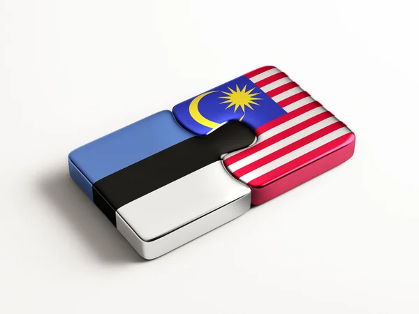 Estónia Malaysia Puzzle Concept — Fotografia de Stock