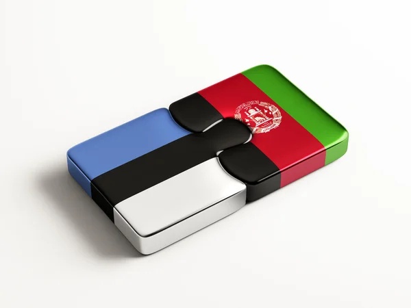 Afganistán Estonia Firma el concepto de banderas —  Fotos de Stock