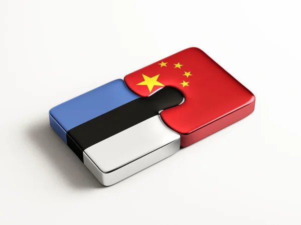 Estland China Puzzle-Konzept — Stockfoto