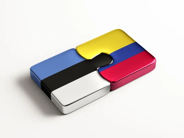 Estonia Colombia  Puzzle Concept — Stock Photo, Image