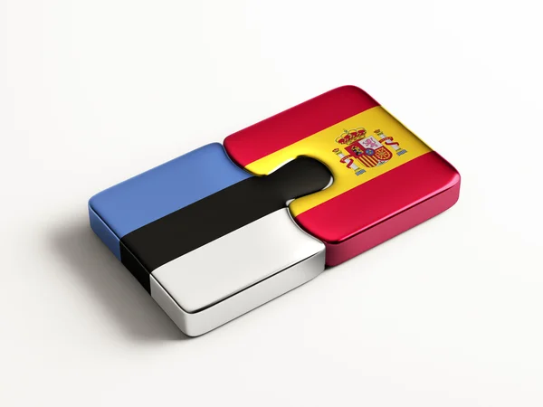 Estonia España Puzzle Concepto — Foto de Stock