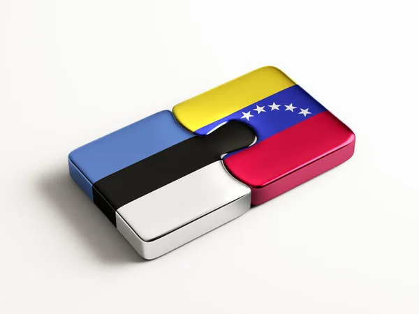 Estonia Venezuela Puzzle Concepto —  Fotos de Stock
