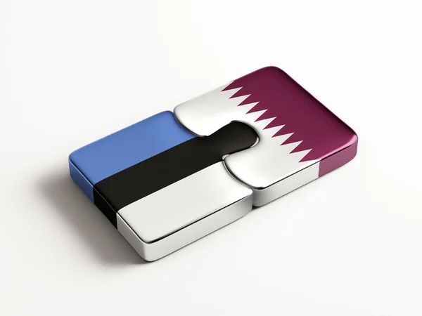 Estonia Qatar Puzzle Concepto — Foto de Stock