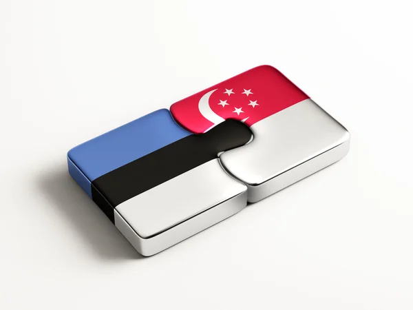 Estónia Singapore Puzzle Concept — Fotografia de Stock