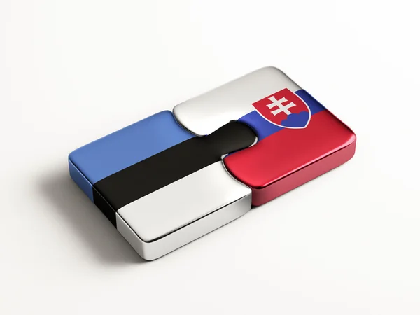 Estland Slowakije puzzel Concept — Stockfoto