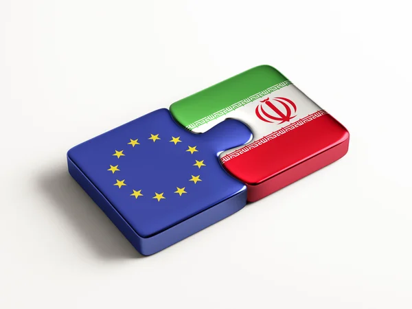 Europese Unie Iran puzzel Concept — Stockfoto