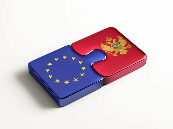 Evropské unie Černá Hora logická koncepce — Stock fotografie