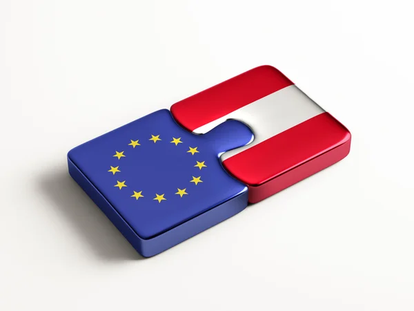 Evropské unie Rakousko logická koncepce — Stock fotografie