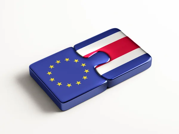 União Europeia Costa Rica Puzzle Concept — Fotografia de Stock