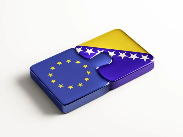 Unión Europea Bosnia y Herzegovina Puzzle Concept — Foto de Stock