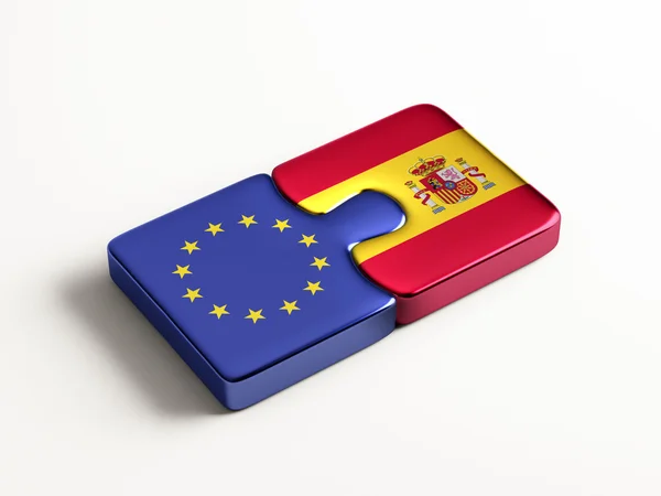Unión Europea España Puzzle Concepto — Foto de Stock