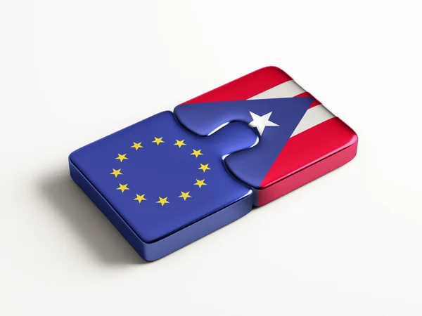 Europeiska unionen Puerto Rico pussel koncept — Stockfoto