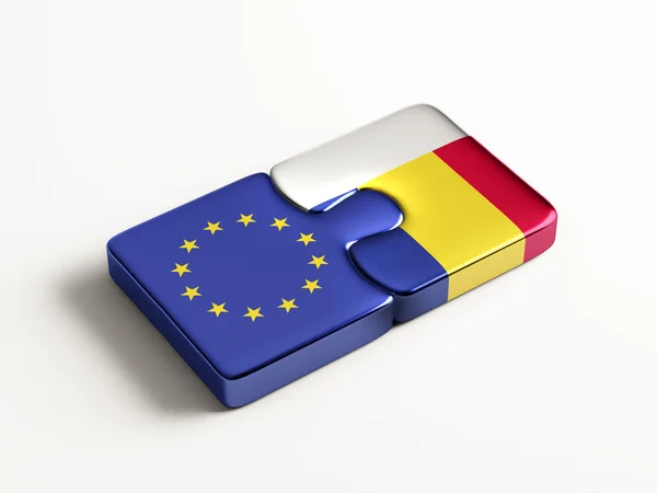 União Europeia Roménia Puzzle Concept — Fotografia de Stock