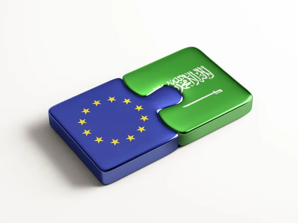 Unión Europea Arabia Saudita Puzzle Concepto —  Fotos de Stock