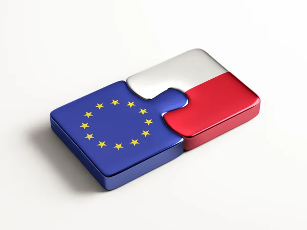 Unión Europea Polonia Puzzle Concepto — Foto de Stock