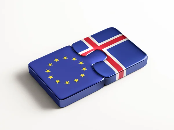 Unión Europea Islandia Puzzle Concepto — Foto de Stock