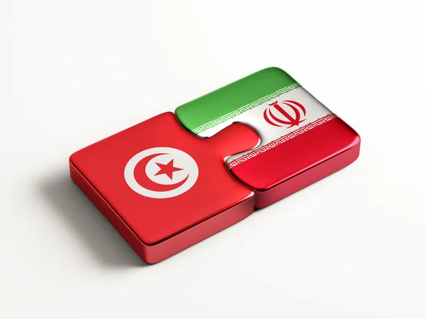 Tunisia Iran  Puzzle Concept — Stock Photo, Image