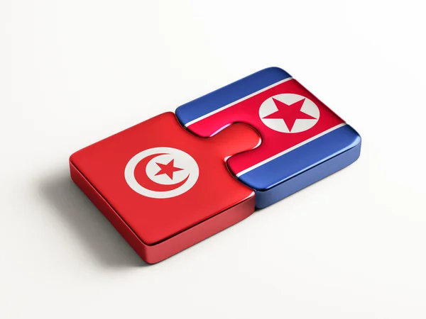 Tunisia North Korea  Puzzle Concept — Stock Photo, Image