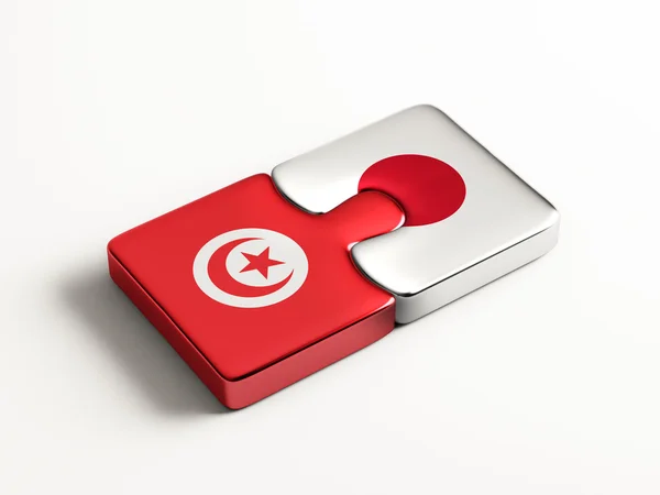 Tunisko Japonsko logická koncepce — Stock fotografie
