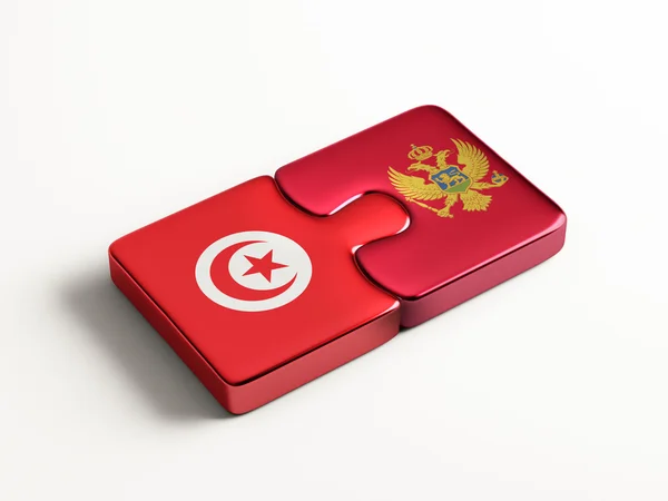 Concetto di Puzzle di Tunisia Montenegro — Foto Stock