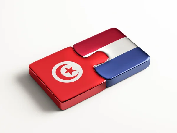 Tunisie Pays-Bas Puzzle Concept — Photo