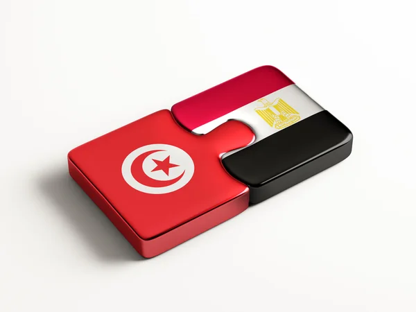 Tunisia Egypt  Puzzle Concept — Stock Photo, Image