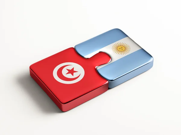 Tunisko Argentina logická koncepce — Stock fotografie
