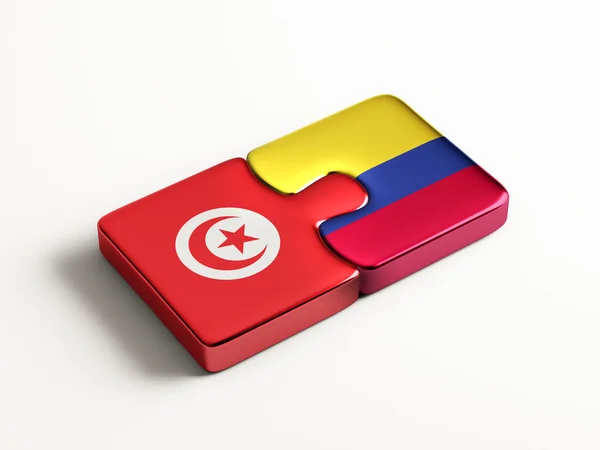 Concetto di Puzzle di Tunisia Colombia — Foto Stock