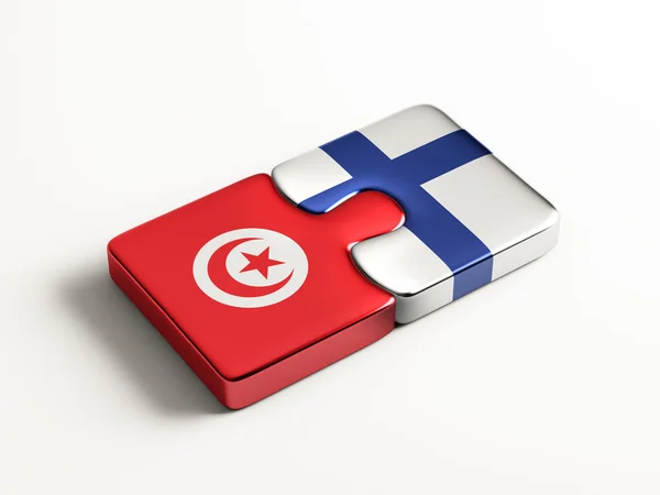 Tunisia Finlandia Puzzle Concept — Foto Stock