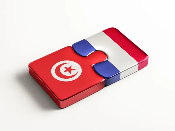 Tunisia Francia Puzzle Concept — Foto Stock