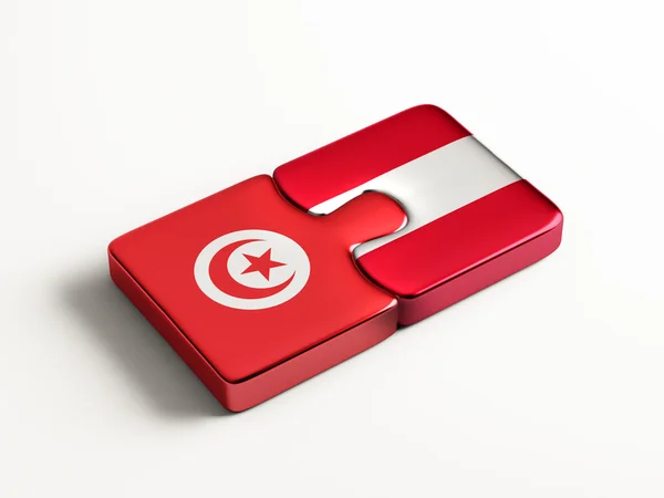 Tunisia Austria  Puzzle Concept — Stock Photo, Image